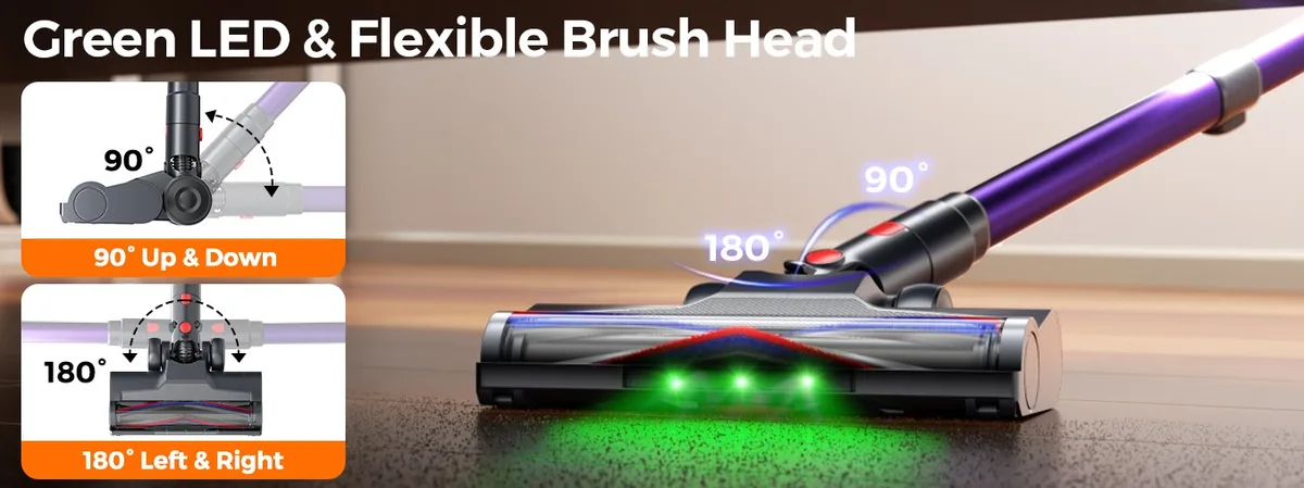 Green LED & Flexible Brush Head